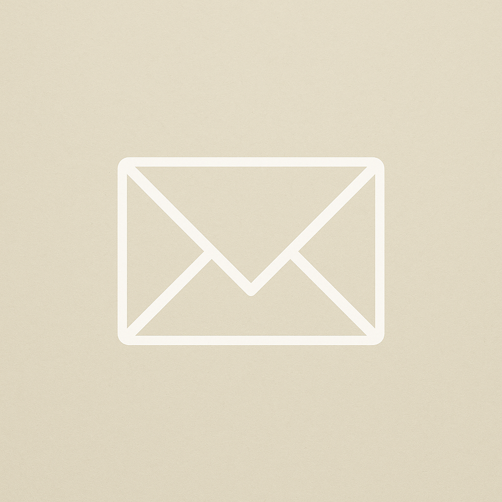 Minimal envelope icon representing contact